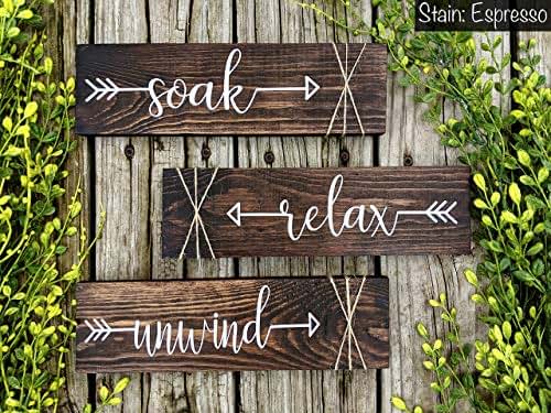 Farmhouse Rustic Bathroom Decor. Soak Relax