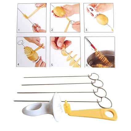 Hemore Innovative Handdrehmaschine Manuelle Magische Roller Spiral-Kartoffelschneider Home Zubehör