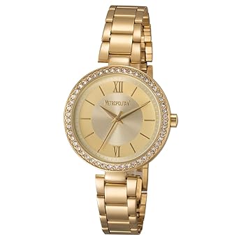 METROPOLITAN Damenuhr - Elite, Gold - Made with Crystals from Swarovski