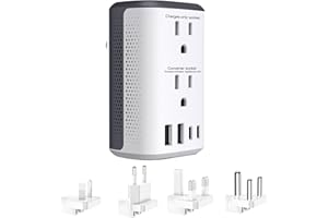 KWK 2000W Voltage Converter 220V to 110v for Europe Travel, Universal Plug Adapter (Type AV/B/C/E/F/G/I/J/N) witrOverload Protection,Compact Design for Hair Dryers, Curling lrons Laptops & Appllances