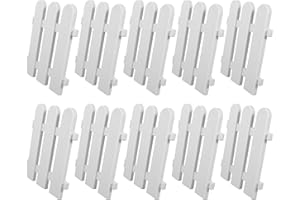 LALADEFIEE Garden Fencing Plastic Picket Fence 10Pcs White Panels for Courtyard Decoration and Lawn Edging