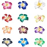 Craftdady 200Pcs Polymer Clay Plumeria Flower Beads Side Drilled Blossom Floral Embellishments 15mm Random Colors for Hawaiian Summer Jewelry Craft Necklace Bracelet Earring