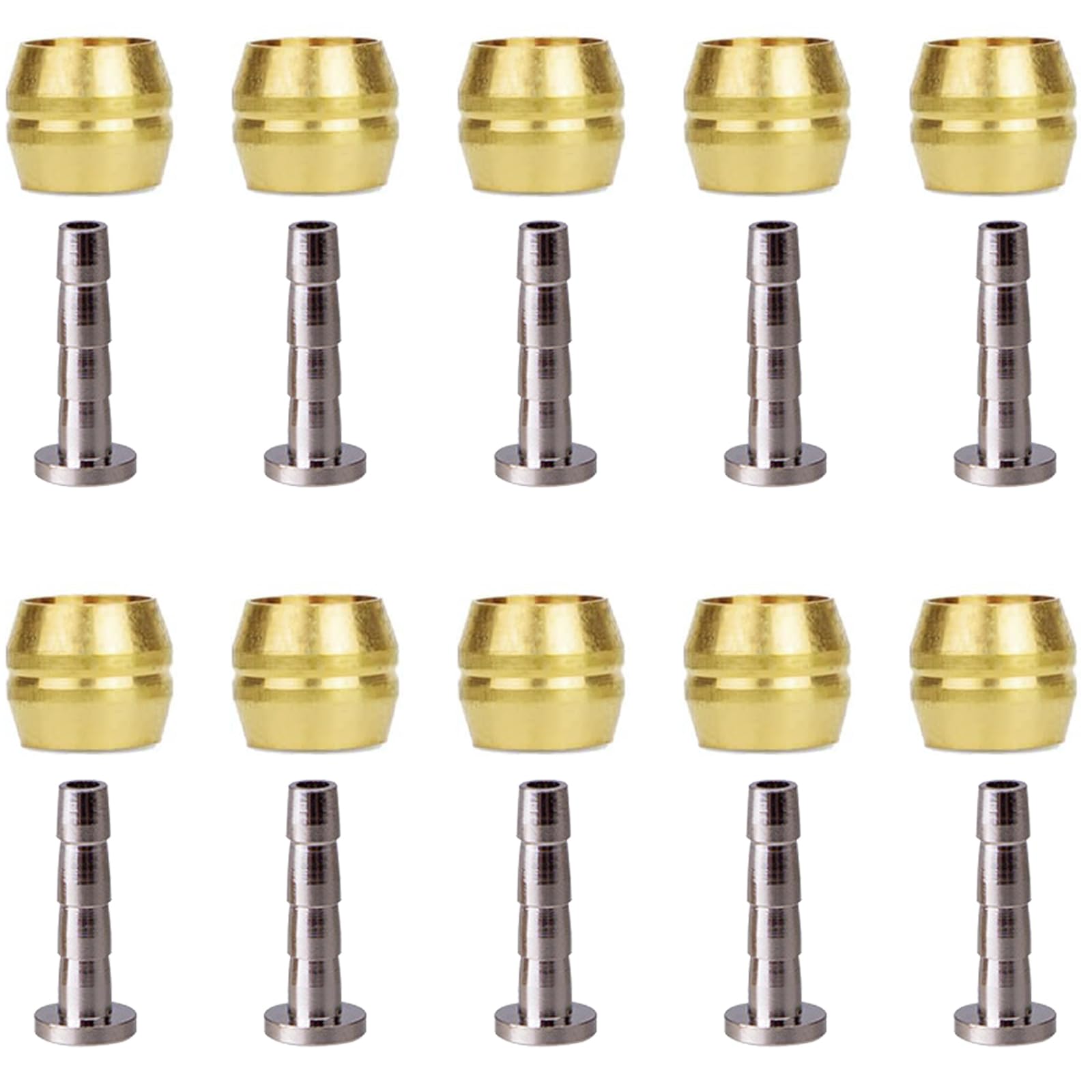 10 Set Bike Brake Olive Insert and Connector Insert Set, Bicycle Hose Olive Insert, Hydraulic Disc Brass Connecting Insert Components Kit for Shimano BH90 Bicycle Mountain Bike Replacement Part