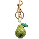 Spenlly Pear Bag Charm, Cute Pear Keychain Hanging Purse Charm Decoration Pendant for Women