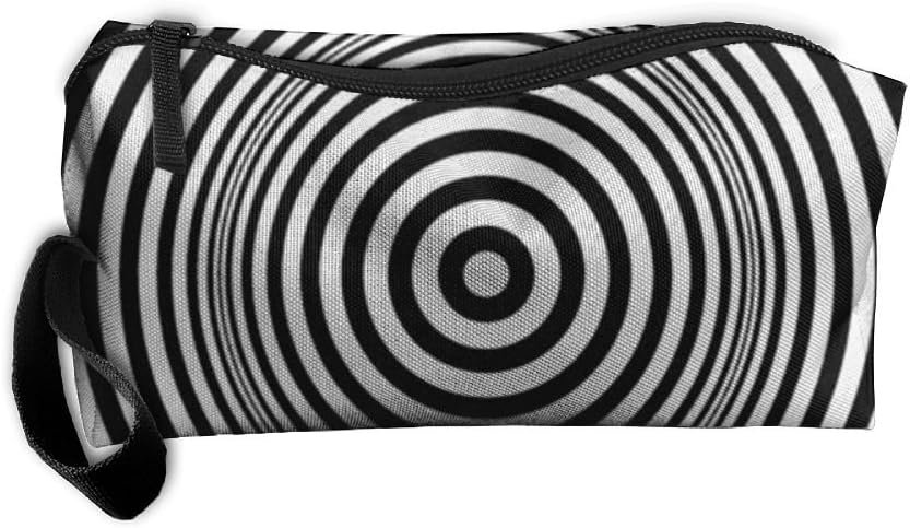 TO-JP Black And White Stripes Pouch Portable Toiletry Bag Cosmetic Makeup Organizer