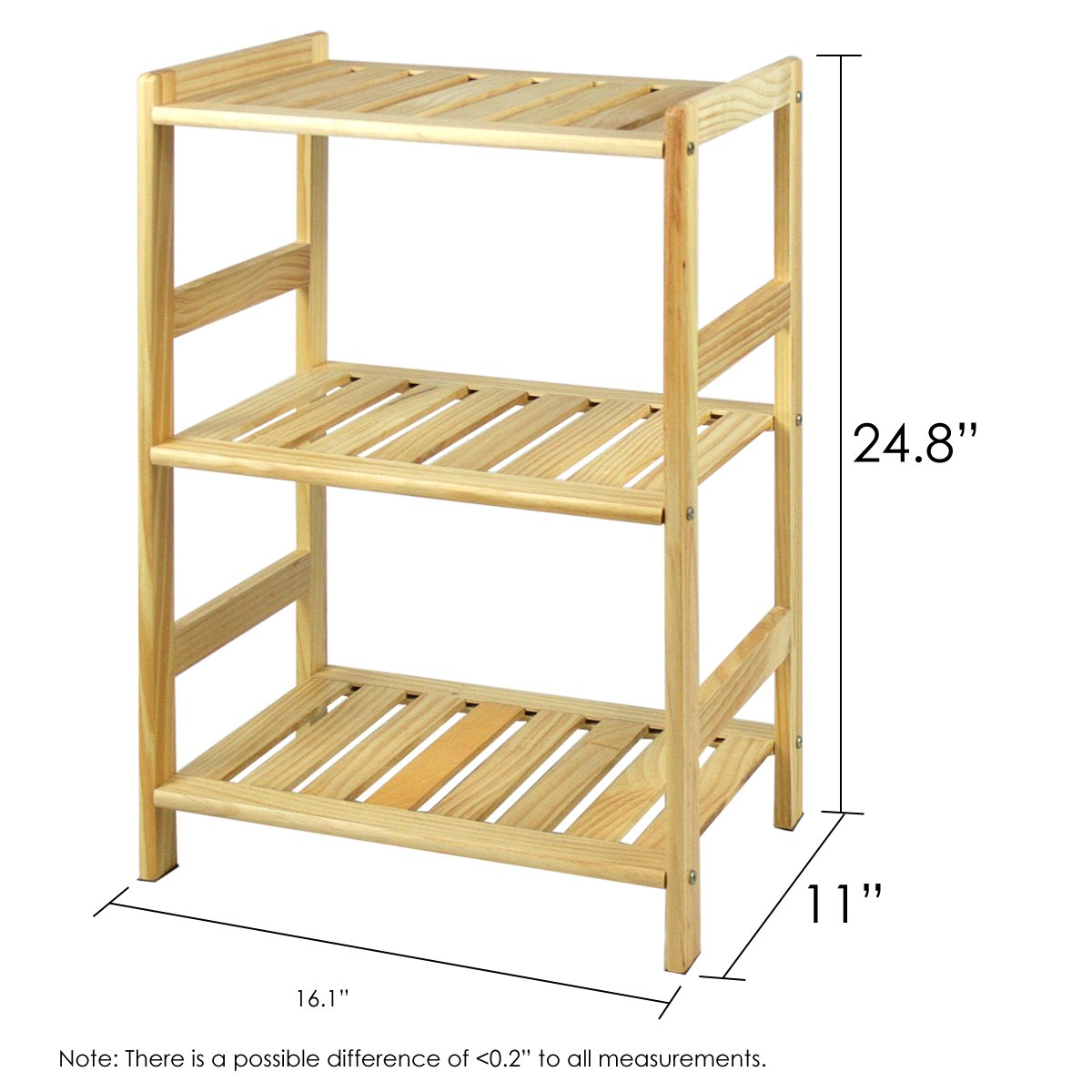 Furinno Solid Wood 3Tier Shelf LAVORIST