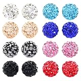Bling Bling Rhinestones Crystal Fireball Disco Ball Ball Stud Earrings, Stainless Steel, Hypoallergenic