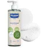 Mustela Certified Organic Cleansing Gel - Natural Hair &amp; Body Wash with Olive Oil &amp; Aloe Vera - For Baby, Kid &amp; Adult - Fragrance Free, Tear Free, Vegan &amp; Biodegradable - 13.52 fl. oz.