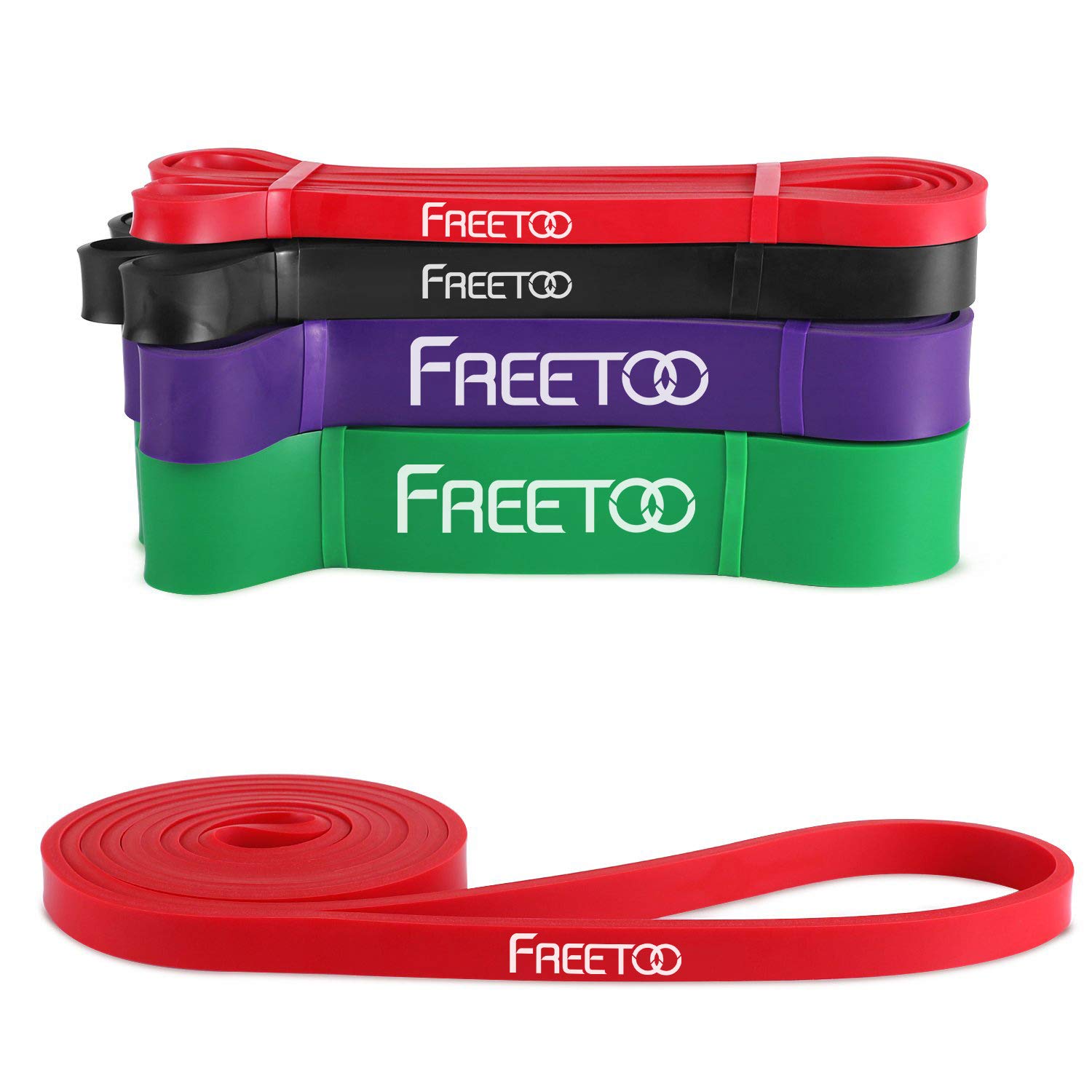 FREETOO Resistance Workout Bands Stretch Exercise Pull up Rubber Bands