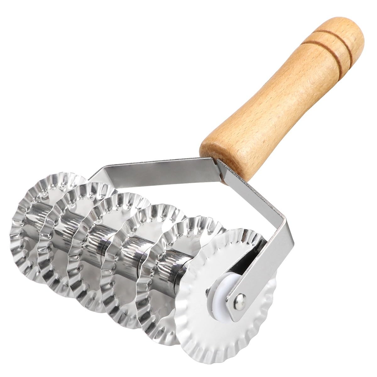 DOERDO Stainless Steel Noodle Lattice Pastry Crust Roller Cutter Pasta Spaghetti Maker Lattice Dough Cutter for Fishnet Crust, 8x4.5 Inch