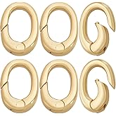 Beebeecraft 10Pcs Small Spring Gate Rings, 0.47x0.31in 18K Gold Plated Oval Spring Clasp Connector Extender for Bracelet Necklace Jewelry Making DIY
