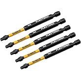 DEWALT FLEXTORQ Square #2 Bits 5Pk, Robertson 1/4 x 3-1/2in for Impact Drivers & Drills, Hex Shank (DWAF3SQ2IR5)