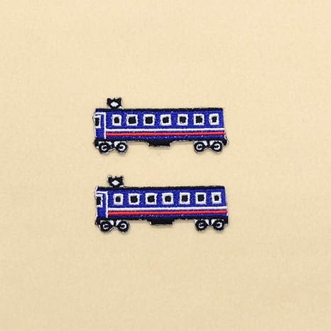 Amazon Co Jp Colorful探検 アイロン刺繍ワッペン 電車 ネイビー 2個セット N ホビー 通販