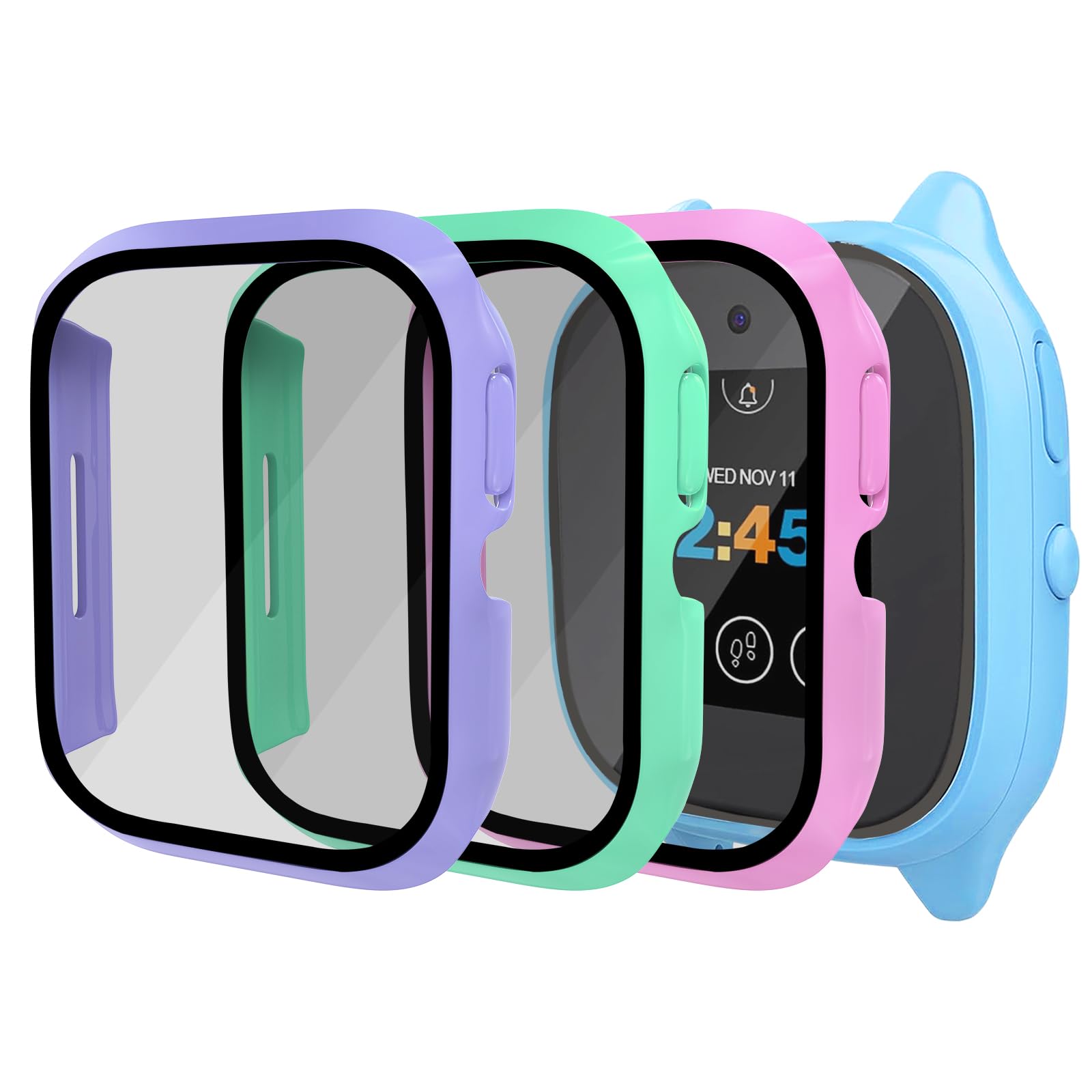Photo 1 of surundo Compatible with Gizmo Watch 3 Screen Protector Case, Hard PC with Tempered Glass High Definition Scratch Resistant Overall Bumper Cover Shell for Verizon Gizmo Watch 3
