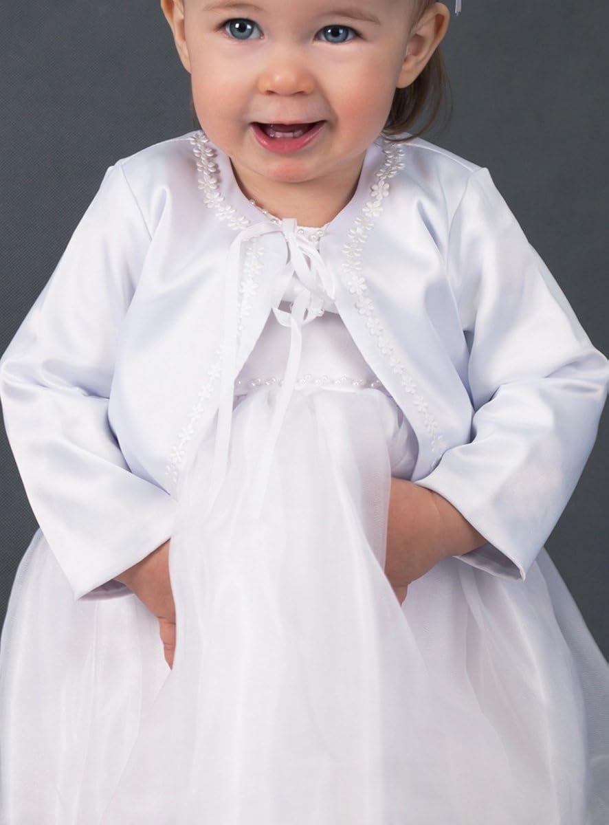 Veste Blanche Bebe Fille Pour Bapteme En Satin Bebe Puericulture Bebe Fille 0 24m