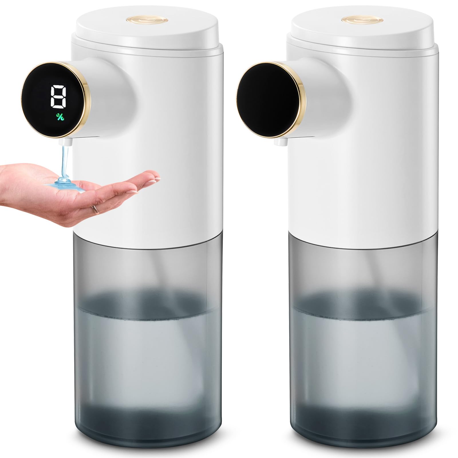 Photo 1 of 2 Pack Automatic Soap Dispenser,Electric Liquid Soap Dispenser Touchless,Rechargeabled Motion Sensor Hands Free Soap Dispenser for Bathroom Kitchen