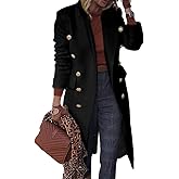 IDEALSANXUN Long Wool Coats for Women Fall Winter Trench Coat Double Breasted Dressy Jackets