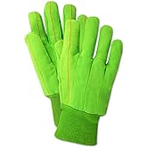 MAGID MultiMaster Double-Palm Cotton Glove, 12 Pairs, 100 Percent Cotton Canvas, Size 10/XL, Green