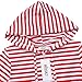 MISSKY Women's Short Sleeve Pullover Stripe Keen Length Slim Hoodie Dresses with Kangaroo Pocket for Sport Causal for Spring Summer Autumn, Red White, Medium