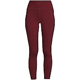 Avia Activewear Women's 7/8 Crop Fashion Legging with Side Pockets (Durango Red - XS)