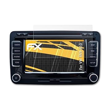 atFoliX Panzerfolie kompatibel mit VW RNS 810 Schutzfolie, entspiegelnde und stoßdämpfende FX Folie (3X)