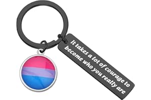 SEIRAA Bisexual Pride Keychain It Takes a Lot of Courage to Keychain Bisexual Pride LGBTQ Gifts