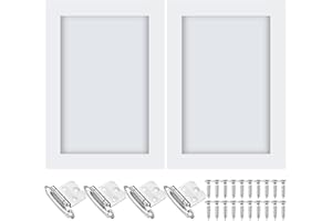 Cinnvoice 2 Pcs 16.25" W x 22.5" H White Pine Kitchen Cabinet Door Replacement with 4 Pcs Cabinet Hinges Wood Shaker Door Front Replacement for Kitchen, Bathroom, Vanity