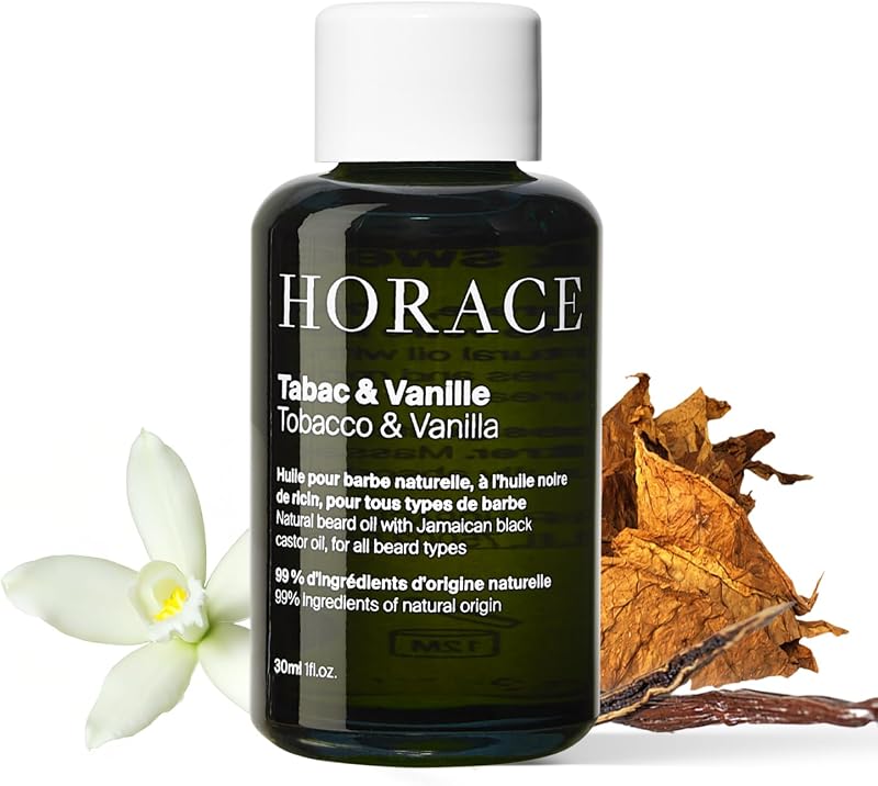 HORACE Tobacco & Vanilla Beard Oil for Men 30 ml Argon Jamaican Castor Oil