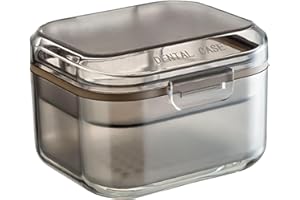WALWAL Retainer Case, Three-Layer Denture Bath Box with Drain Tray, Travel-Friendly for Dentures & Orthodontics
