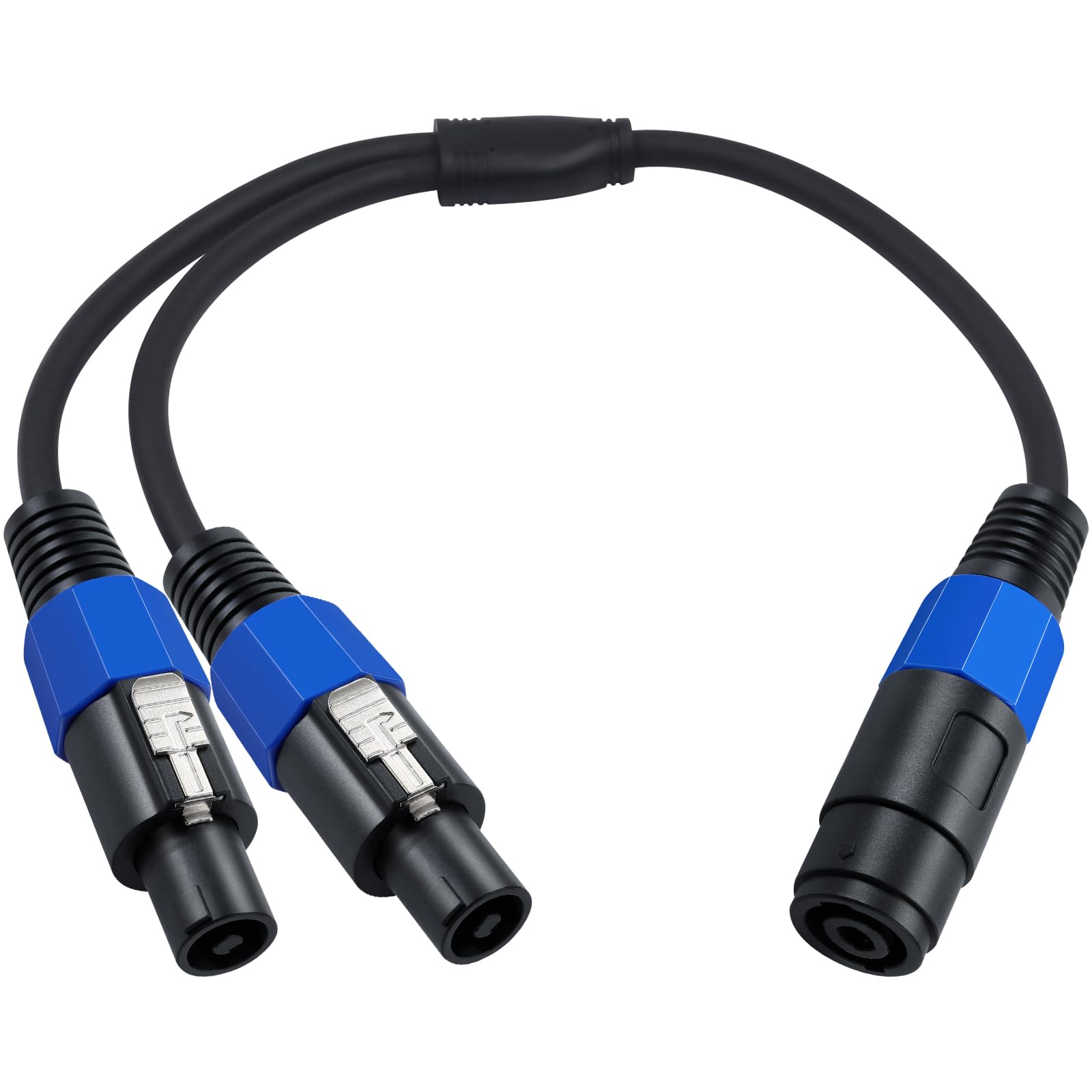 Maxhood 1.5ft Speakon Splitter Cable, 22 AWG Speakon Extension Cable,1 Female to 2 Male Speaker Break Out Cable, Compatible with Speaker, Stage Monitor, House Subwoofer