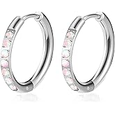 LFZFCXCYou 1 Pair Hoop Earrings for Women Men Hypoallergenic Surgical Steel Hoop Earrings for Women 18G/20G Earrings Lightweight Earrings Jewelry Gift 6/8/10/12 mm
