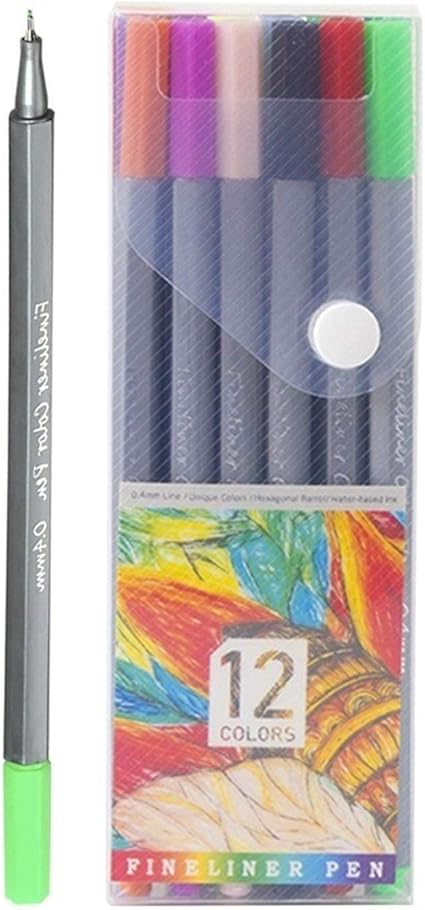 Amazon 描画を取るジャーナリングプランナー書き込み注ペンセット0 4ミリメートル細かい点ヒントfineliner色ペンマーカーパーフェクト ビジネスシグネチャーとコレクション用 Color 12 Colors ジェルインクボールペン 文房具 オフィス用品