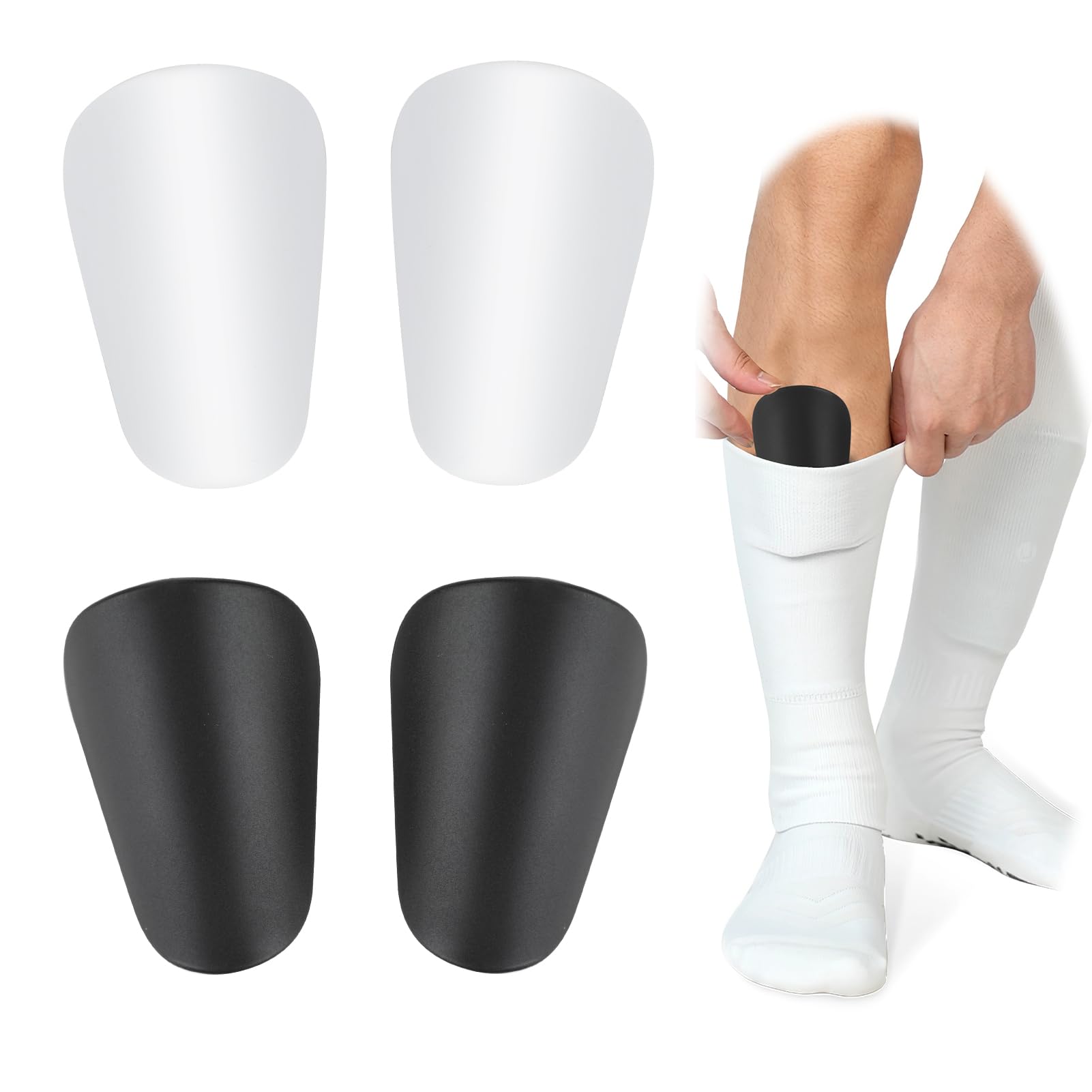 2 Pair Mini Football Shin Pads Professional Soccer Shin Guards Lightweight, Compact Comfortable Soccer Training Protective Equipment for Kids, Teens Adults, boys girls