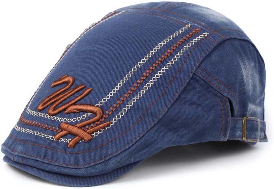 ChezAbbey Scally Washed Canvas Summer Cabbie Easy Flat Cap Classic Newsboy Hat