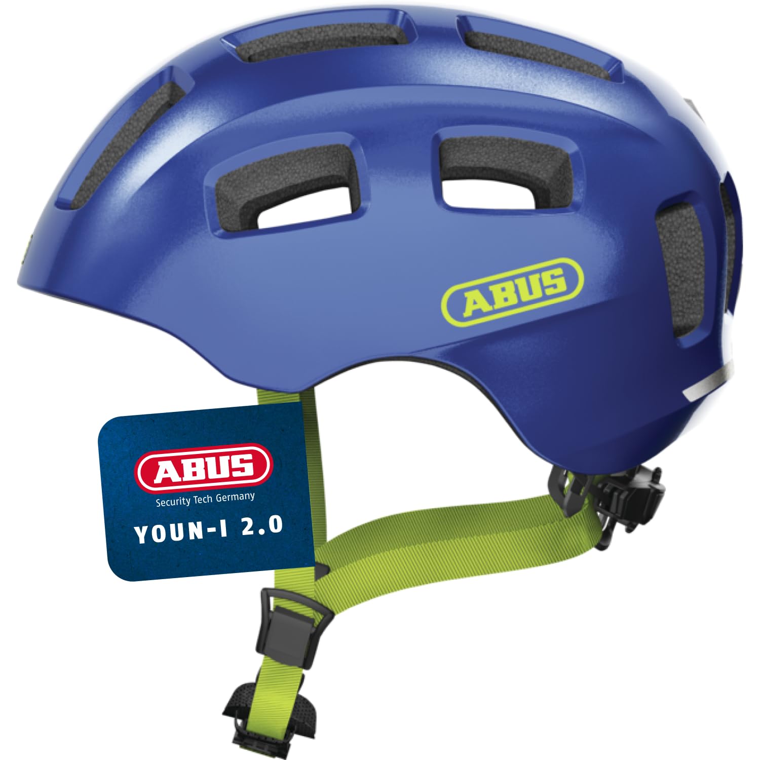 ABUS Fahrradhelm Youn-I 2.0 - mit Licht für Kinder, Jugendliche und junge Erwachsene - für Mädels und Jungs - Blau (sparkling blue), Größe S