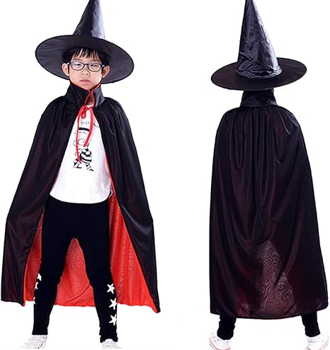 Amazon Co Jp Ccinee 吸血鬼 魔女 コスプレ マント 帽子 着丈 約80cm ハロウィン ドラキュラ 衣装 ヴァンパイア コスチューム 子供 ホビー 通販