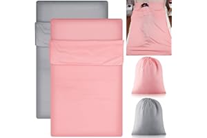 Irenare 2 Pcs Self Tan Sleep Sack Lightweight Breathable Tanning Body Self Tanners Sleeping Sac Protect Sheets from Dark Tanner for Bed Travel Sleeping Bag(Pink, Grey)
