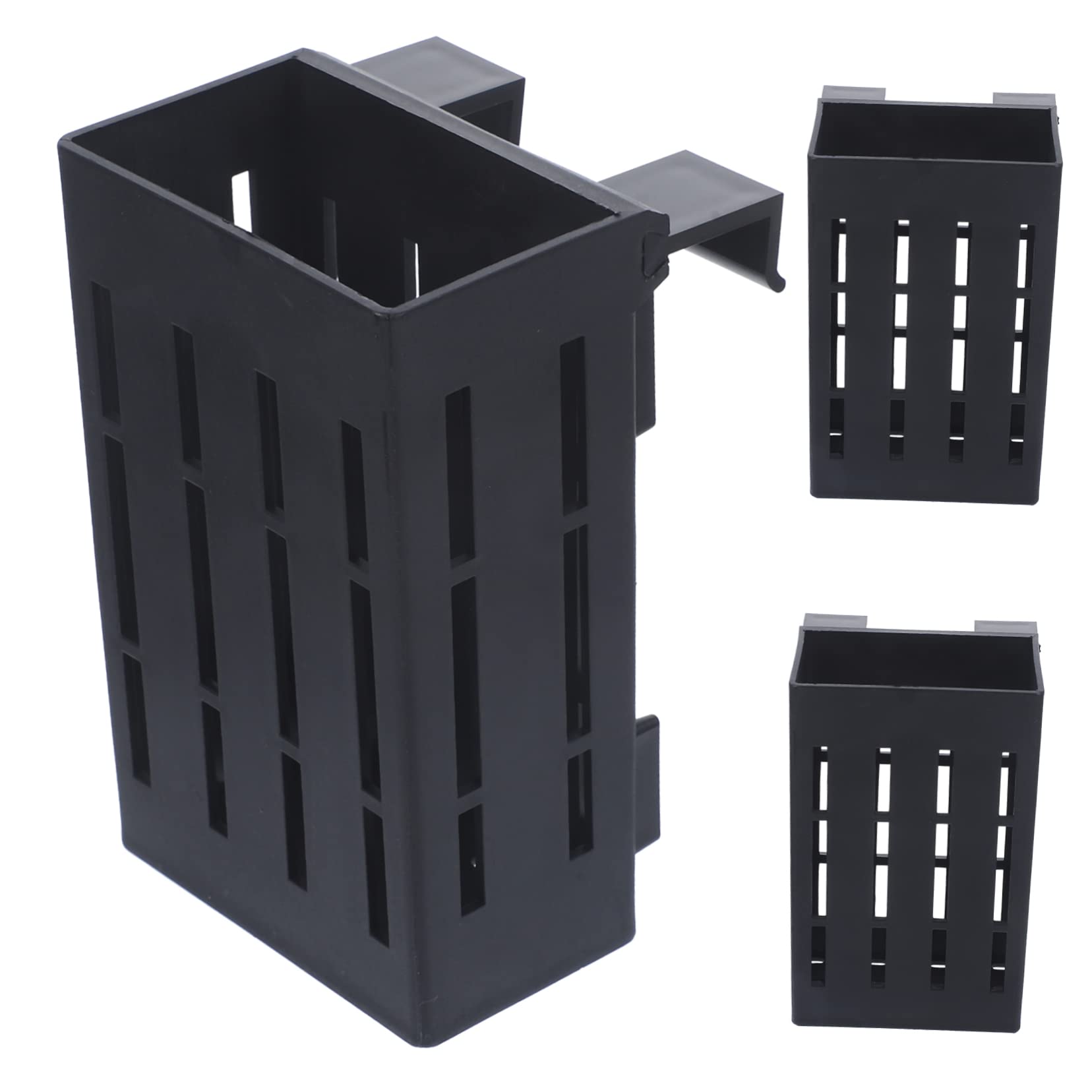 Baluue 3Pcs Hanging Aquarium Plant Holder Aquatic Plant Pot with Hole Hooks Fish Tank Water Plants Aquarium Planter Cups Plastic Aquarium Planter for Fish Tank Black