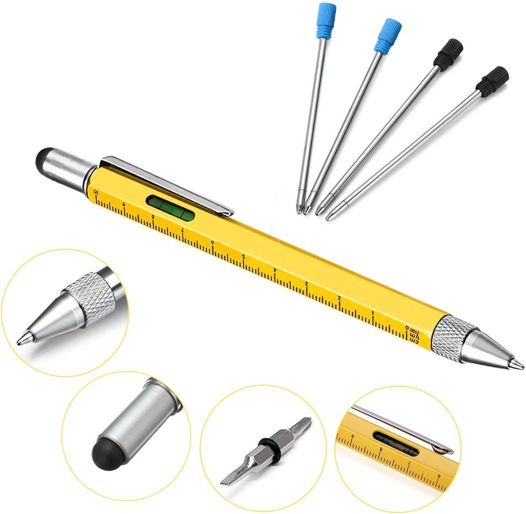 6 in 1 Multi Tool Pen, Jestool Tech Tool Pen with Ballpoint Pen