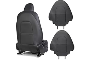 EVMODS Upgrade 2026 for Tesla Model Y Juniper/3/S/X Accessories Back Seat Cover Seatback Protector for Kids Kick Protector Mats Waterproof Scratchproof Leather Protection Organizer Pocket