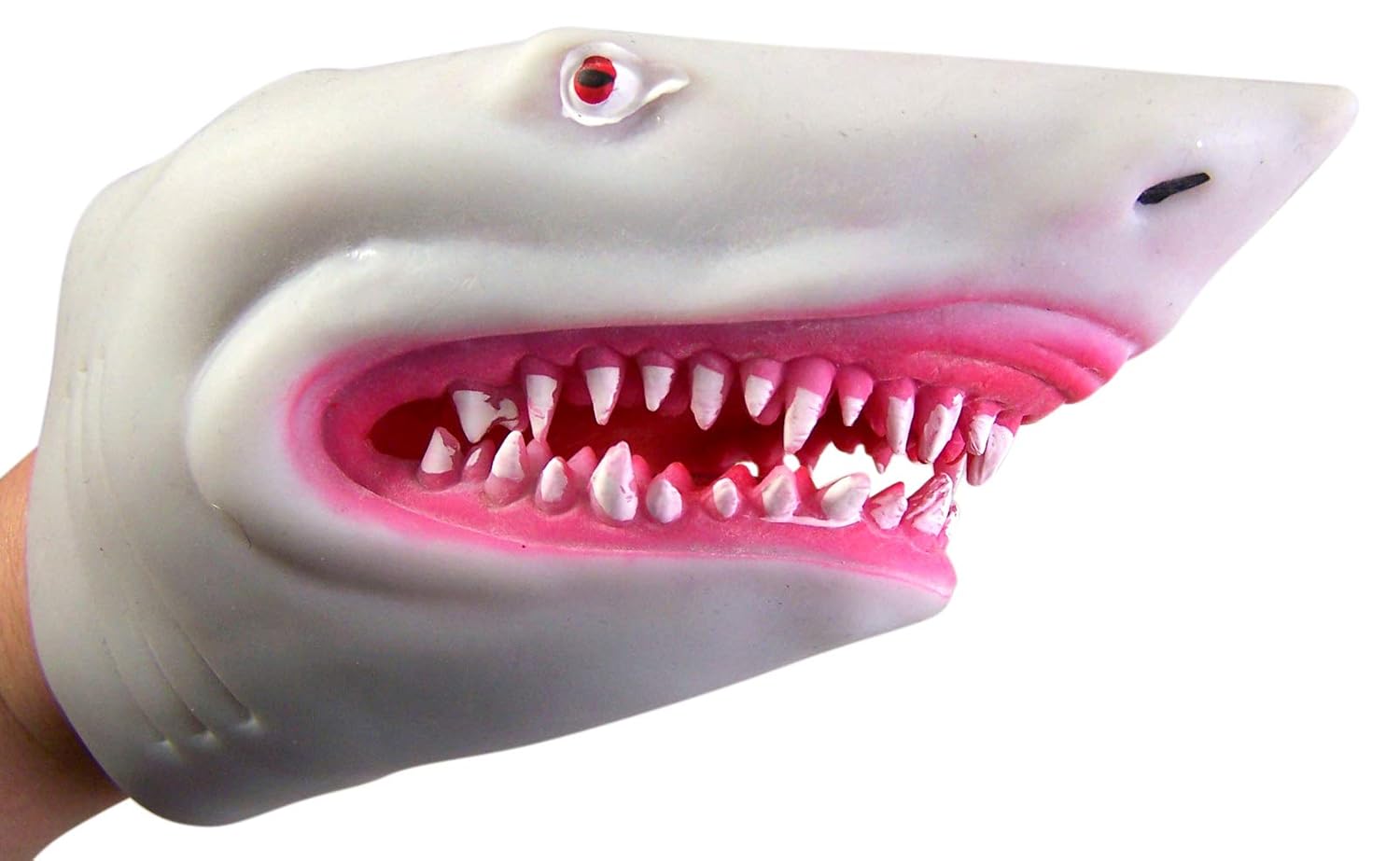 Assorted Color Great White Shark Soft Rubber Hand Puppet, 6 Inch