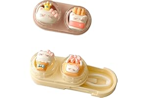 2Pack Contact-Lenses Case with Removal and Insertion Tool, Compact Size and Sliding Box Easy Carry for Daily Use