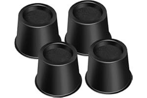 shouwuhho Bed Risers 4 inch, Heavy Duty Round Furniture Risers Lifts 4" for Table, Desk Leg, Sofa, Couch, Bed Frame Risers Supports Up to 6,000 Lbs, Black, 4 Pack