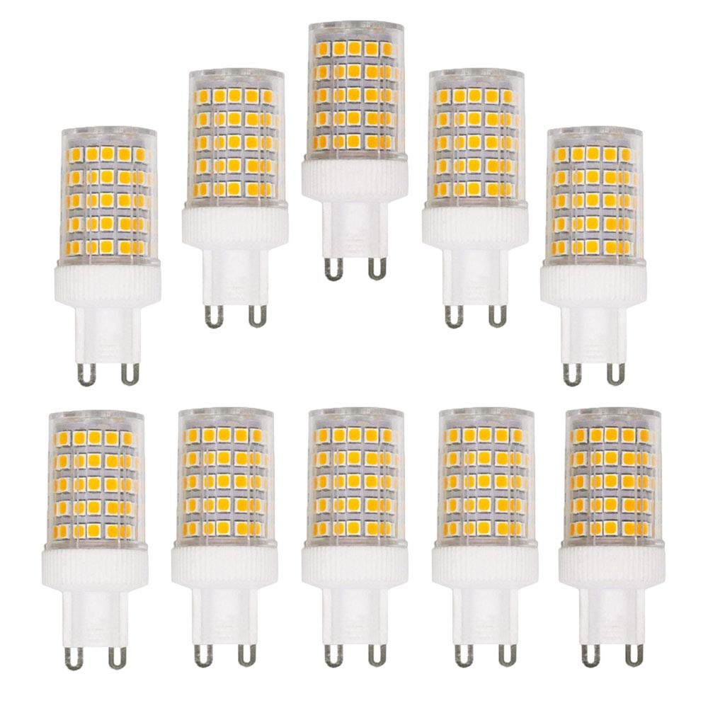 BAISHICHENG 10Pack G9 10W Ceramic Base LED Light Bulb(Replacement G9 100W Halogen Lamp) Non-Dimmable Bulb 3000K Warm White 1000LM