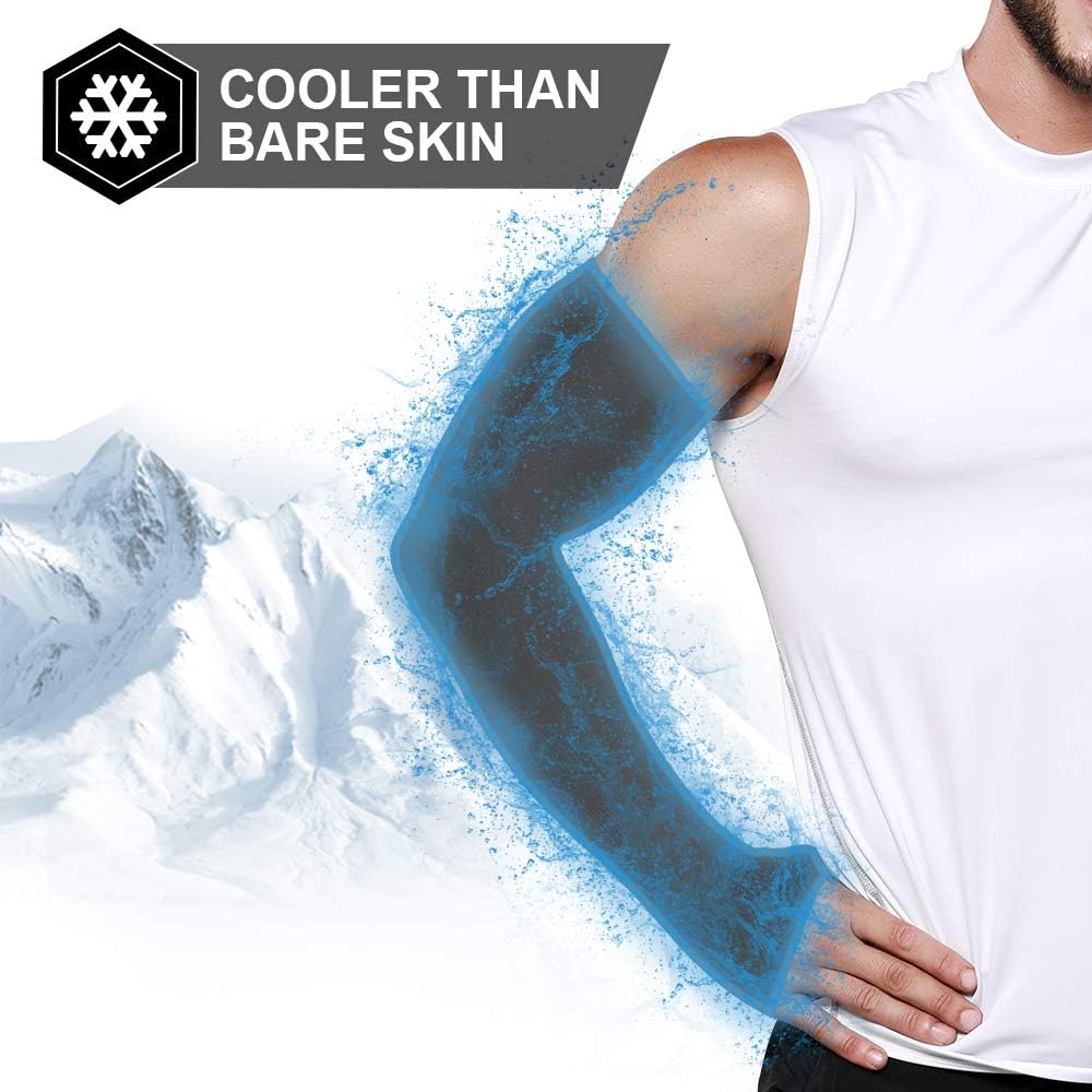 2 & 4 Pairs Sun Protection Arm Sleeves With Thumb Holes for Men & Women, Deep Grey: Clothing