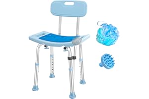 BROSIVE Shower Chair with Back for Elderly Seniors,Shower Stools and Benches for Adults,Bath Chair Shower Benches for The Disabled,Shower Seats,Blue Tub Chair