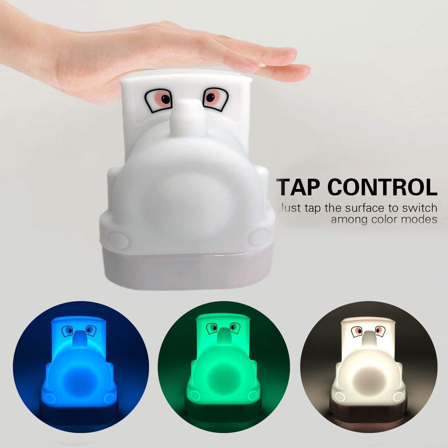 Tekemai Kids Night Light, USB Rechargeable, 9 Color-Changing, Eye-Caring, Remote & Touch Control, Adjustable Brightness - Image 4