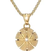 UALGL Basketball Necklace Basketball Pendant Necklace Stainless Steel Necklace Sports Necklace