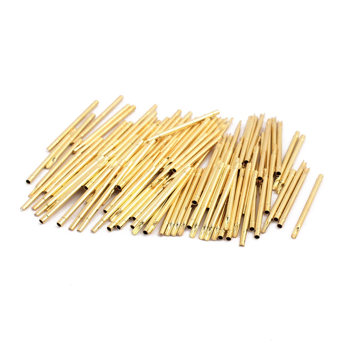 sourcingmap 100pcs R100-2S 1.67mm Dia 29.5mm Length Metal Test Probe Needle Cover Gold Plated