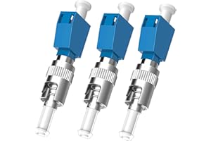 Poyiccot 3-Pack ST to LC Adapter, Single Mode 9/125um ST/UPC Male to LC/UPC Female Fiber Optic Adapter Coupler Simplex UPC Hybrid Optical Fiber Convertor for Optical Power Meter